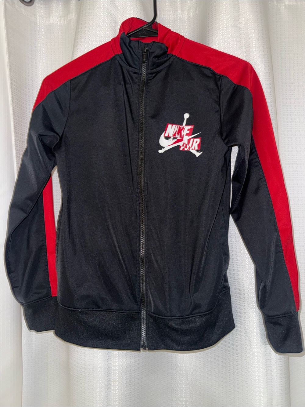 Nike Black and Red Athletic Zip Jacket 10/12 Jordan full zip red black kids